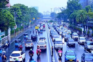 渋滞するジャカルタの道路